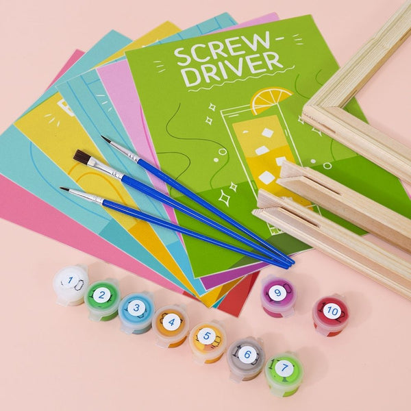 Paint by Numbers – 6 Canvas Set | Famous Cocktails