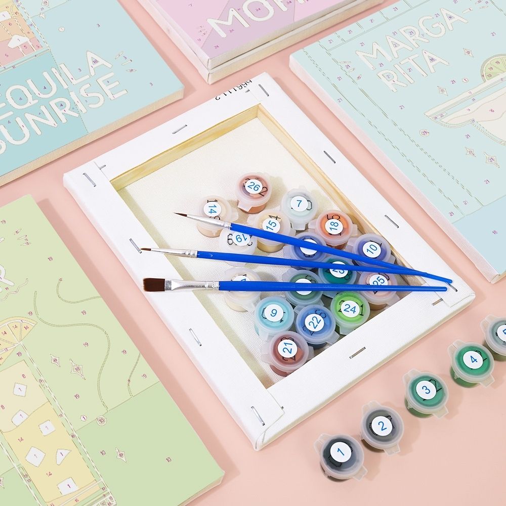 Paint by Numbers – 6 Canvas Set | Famous Cocktails