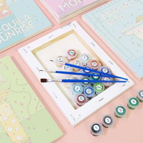 Paint by Numbers – 6 Canvas Set | Famous Cocktails