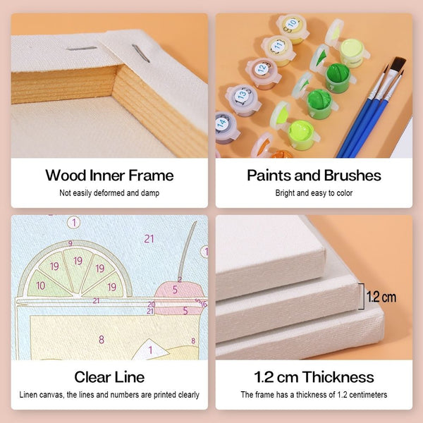 Paint by Numbers – 6 Canvas Set | Famous Cocktails