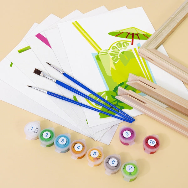 Paint by Numbers – 6 Canvas Set | Fresh Fruit Juices