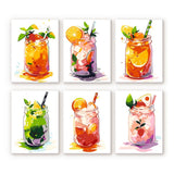Paint by Numbers – 6 Canvas Set | Fruity Mason Jar Drinks Figured'Art