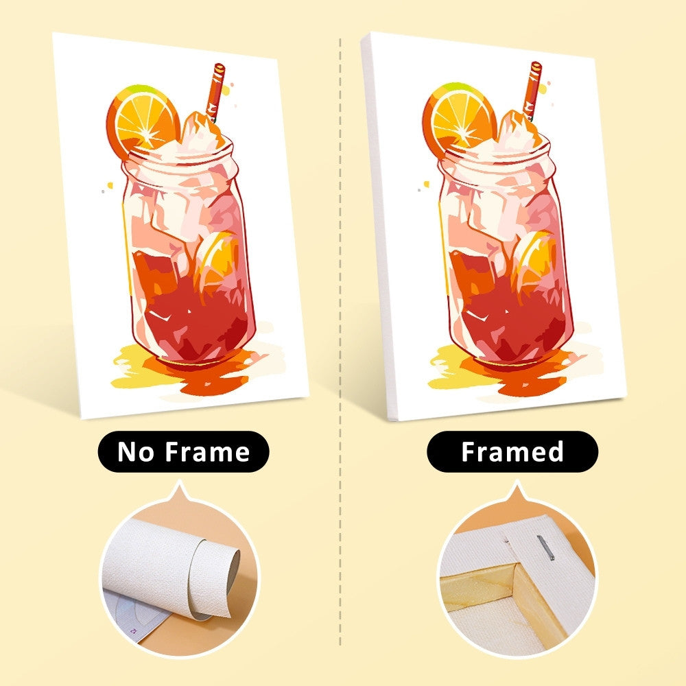 Paint by Numbers – 6 Canvas Set | Fruity Mason Jar Drinks