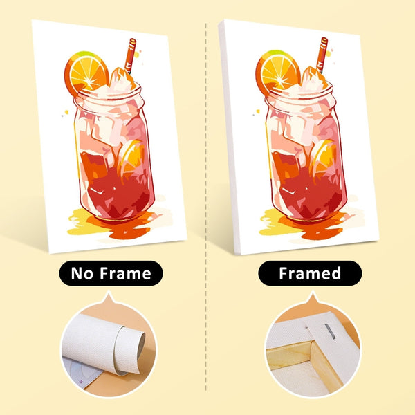 Paint by Numbers – 6 Canvas Set | Fruity Mason Jar Drinks