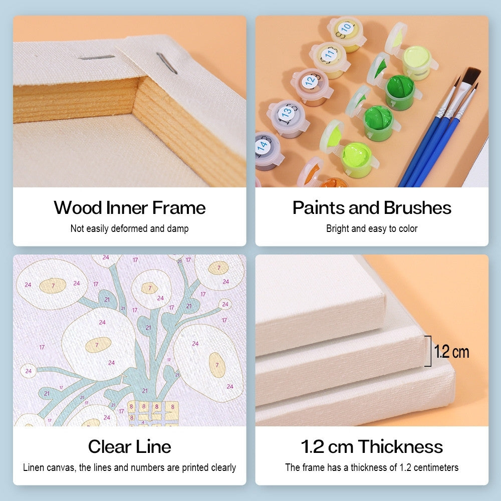 Paint by Numbers – 6 Canvas Set | Abstract Floral Vases