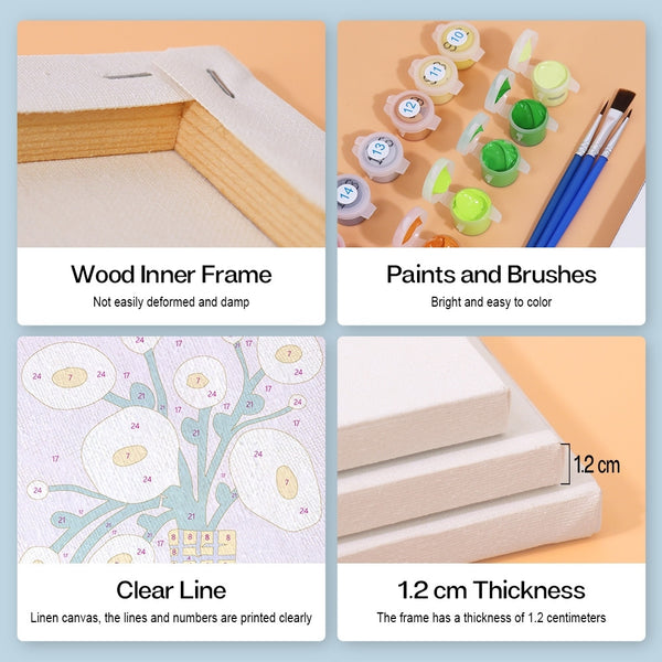Paint by Numbers – 6 Canvas Set | Abstract Floral Vases