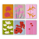 Paint by Numbers – 6 Canvas Set | Modern Floral Prints Figured'Art