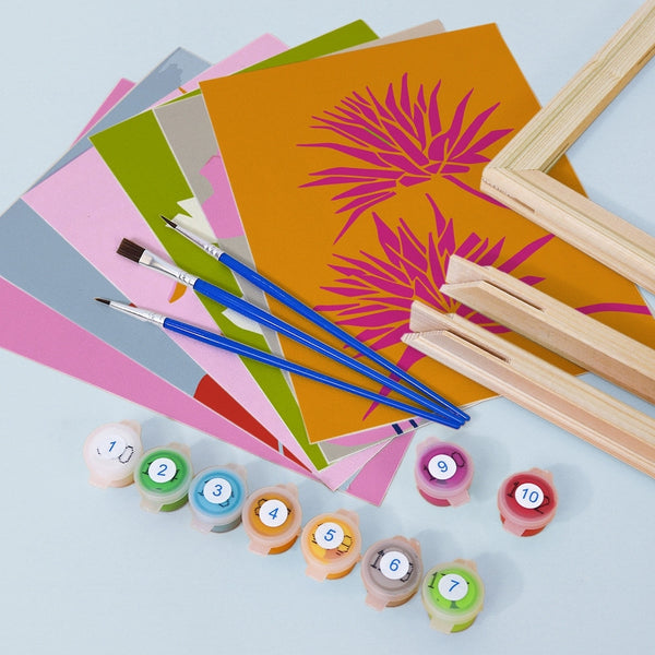 Paint by Numbers – 6 Canvas Set | Modern Floral Prints