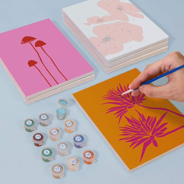 Paint by Numbers – 6 Canvas Set | Modern Floral Prints