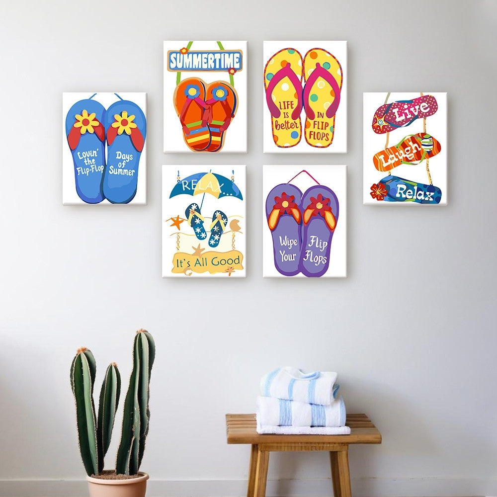 Paint by Numbers – 6 Canvas Set | Flip-Flop Summer Signs