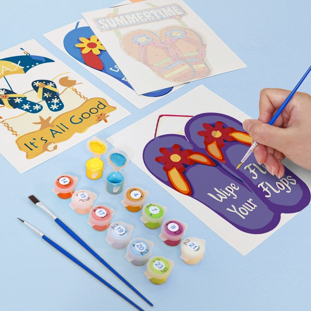 Paint by Numbers – 6 Canvas Set | Flip-Flop Summer Signs