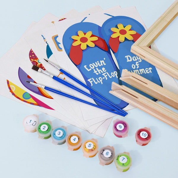 Paint by Numbers – 6 Canvas Set | Flip-Flop Summer Signs