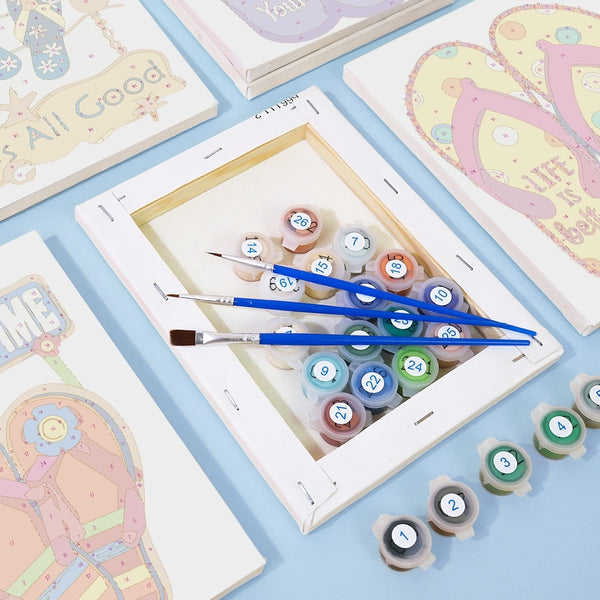 Paint by Numbers – 6 Canvas Set | Flip-Flop Summer Signs