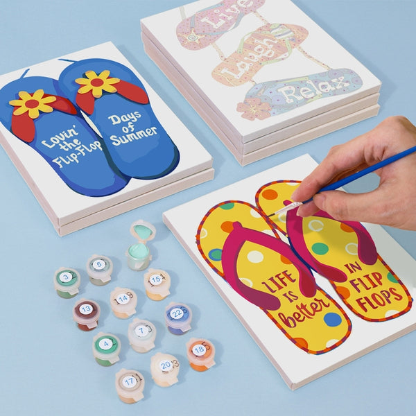 Paint by Numbers – 6 Canvas Set | Flip-Flop Summer Signs