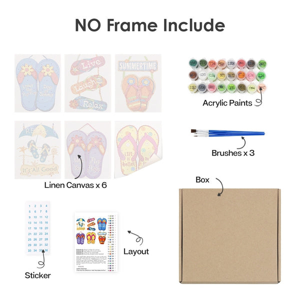 Paint by Numbers – 6 Canvas Set | Flip-Flop Summer Signs