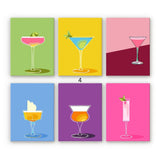 Paint by Numbers – 6 Canvas Set | Stylish Cocktail Glasses Figured'Art