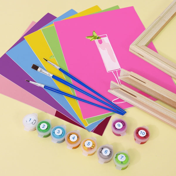 Paint by Numbers – 6 Canvas Set | Stylish Cocktail Glasses