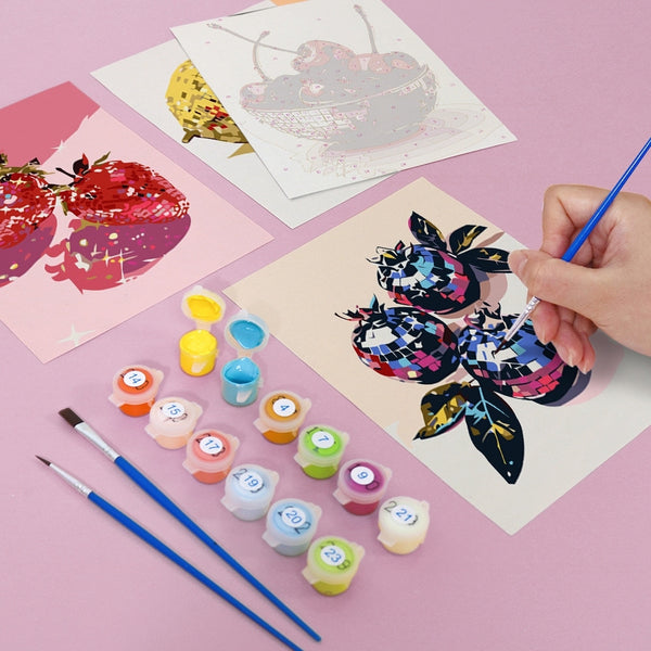 Paint by Numbers – 6 Canvas Set | Disco Fruits