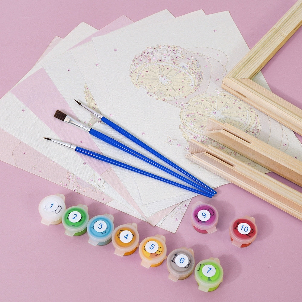 Paint by Numbers – 6 Canvas Set | Disco Fruits