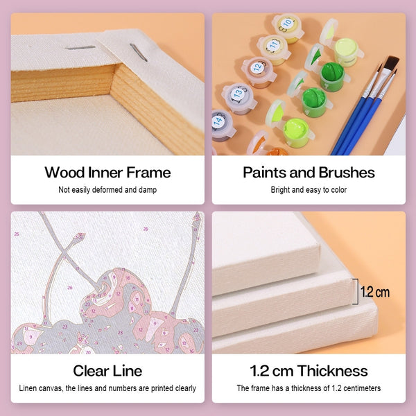 Paint by Numbers – 6 Canvas Set | Disco Fruits