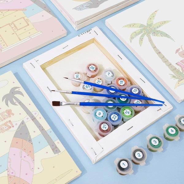 Paint by Numbers – 6 Canvas Set | Summer Beach Posters