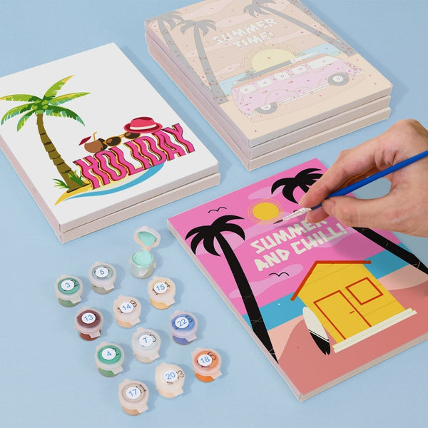 Paint by Numbers – 6 Canvas Set | Summer Beach Posters