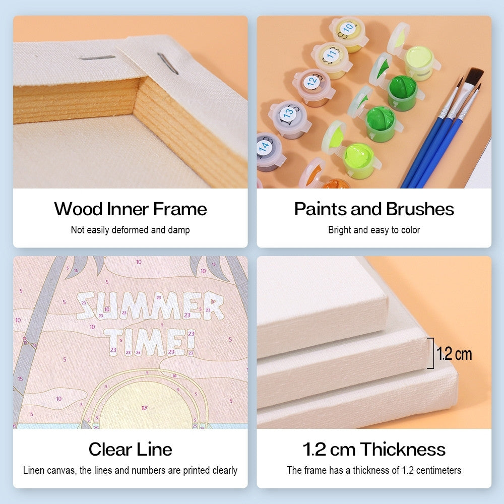 Paint by Numbers – 6 Canvas Set | Summer Beach Posters