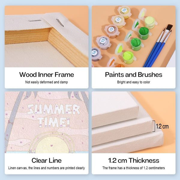 Paint by Numbers – 6 Canvas Set | Summer Beach Posters