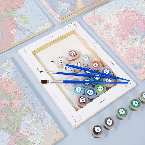 Paint by Numbers – 6 Canvas Set | Flower Bouquets in the Sky
