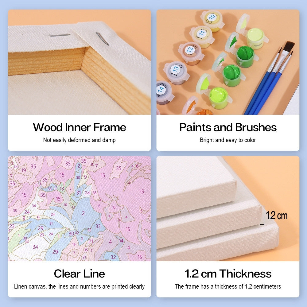 Paint by Numbers – 6 Canvas Set | Flower Bouquets in the Sky