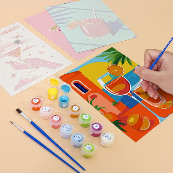 Paint by Numbers – 6 Canvas Set | Chic Cocktail Posters