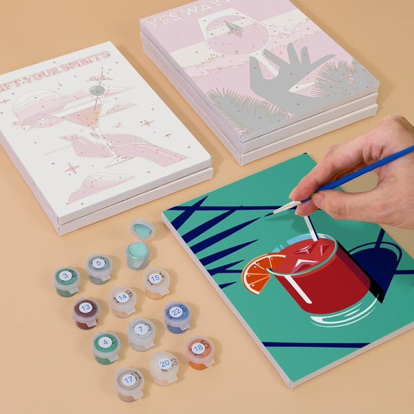 Paint by Numbers – 6 Canvas Set | Chic Cocktail Posters