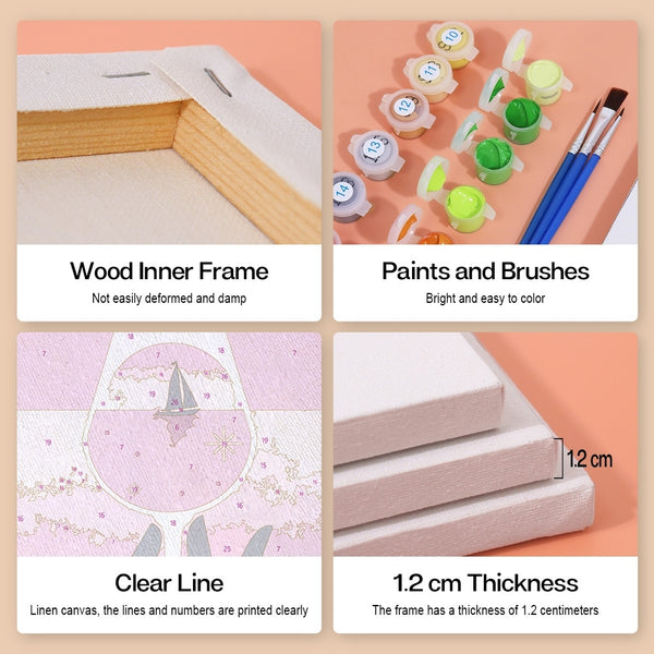 Paint by Numbers – 6 Canvas Set | Chic Cocktail Posters