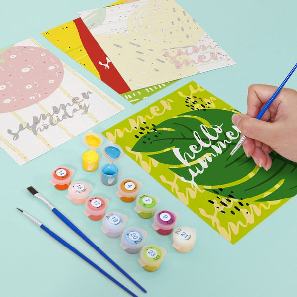 Paint by Numbers – 6 Canvas Set | Summer Fruit Illustrations