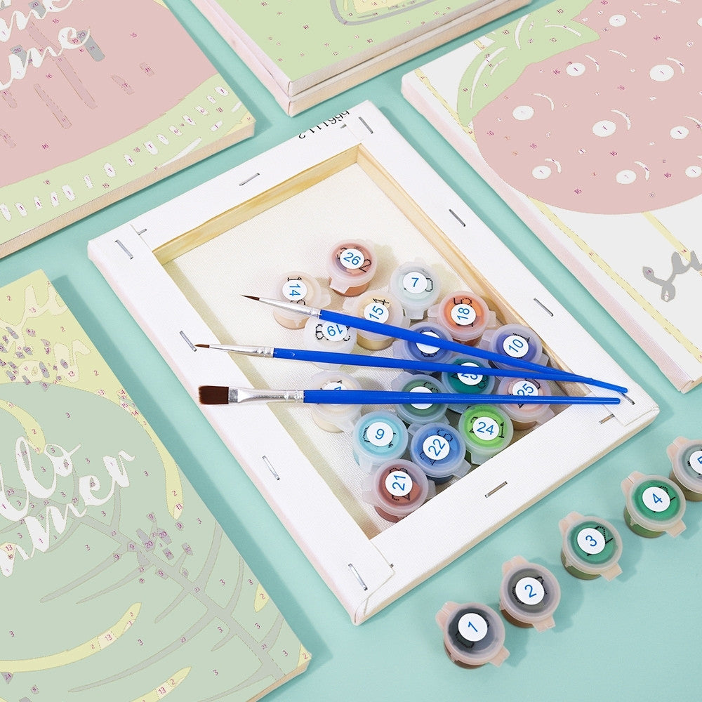 Paint by Numbers – 6 Canvas Set | Summer Fruit Illustrations