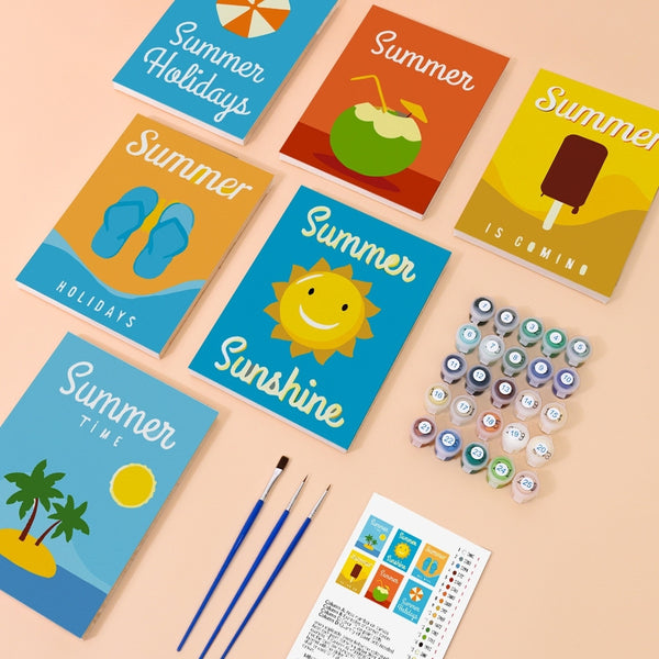 Paint by Numbers – 6 Canvas Set | Summer Holiday Posters