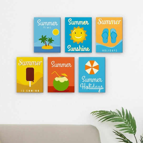 Paint by Numbers – 6 Canvas Set | Summer Holiday Posters