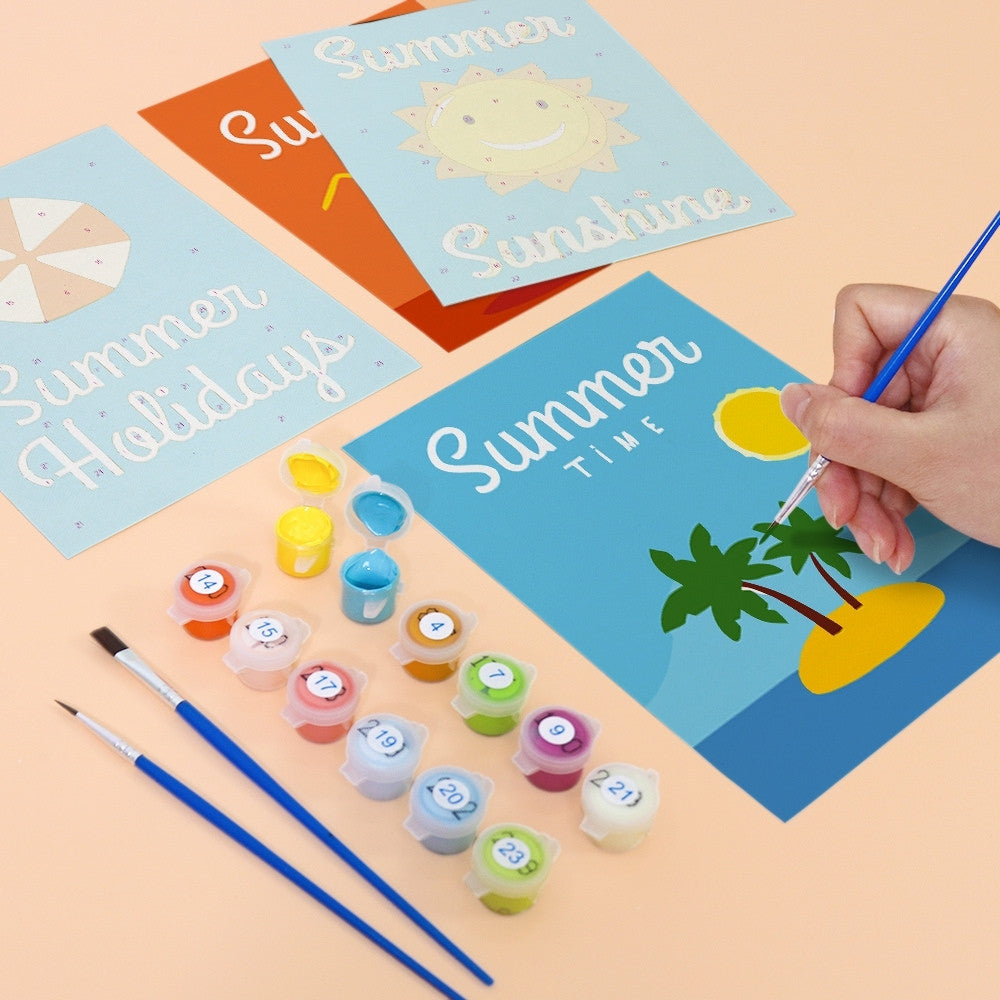 Paint by Numbers – 6 Canvas Set | Summer Holiday Posters