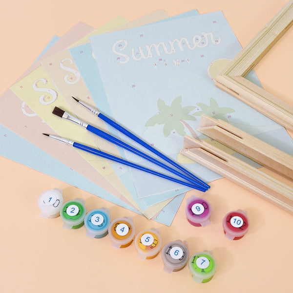 Paint by Numbers – 6 Canvas Set | Summer Holiday Posters