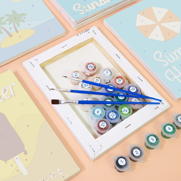 Paint by Numbers – 6 Canvas Set | Summer Holiday Posters