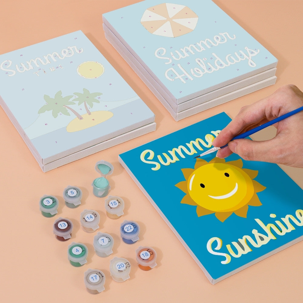 Paint by Numbers – 6 Canvas Set | Summer Holiday Posters