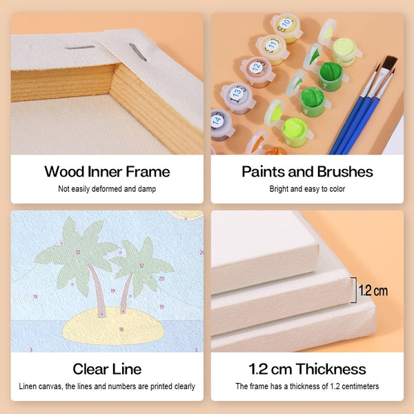 Paint by Numbers – 6 Canvas Set | Summer Holiday Posters