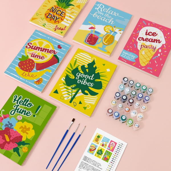 Paint by Numbers – 6 Canvas Set | Good Vibes Summer