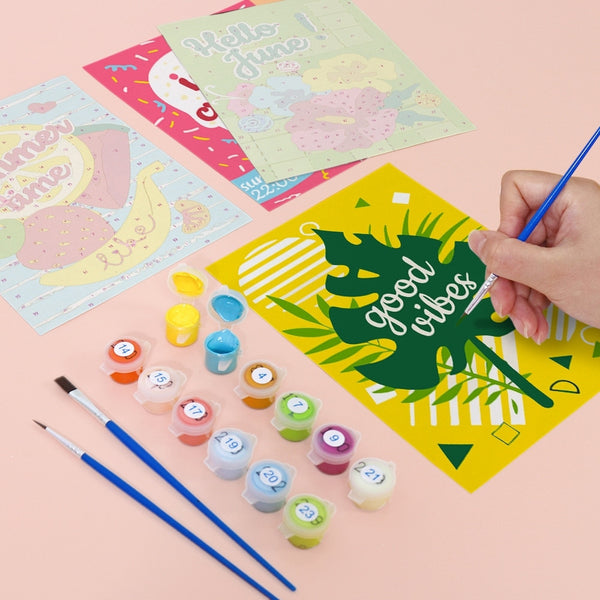 Paint by Numbers – 6 Canvas Set | Good Vibes Summer