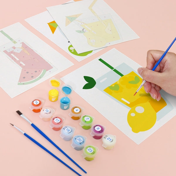 Paint by Numbers – 6 Canvas Set | Fruity Drinks