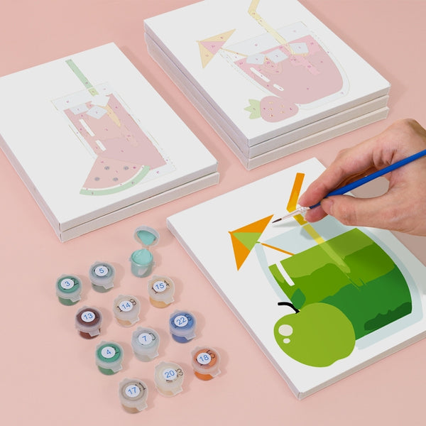 Paint by Numbers – 6 Canvas Set | Fruity Drinks