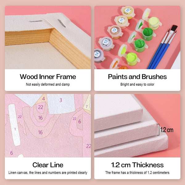 Paint by Numbers – 6 Canvas Set | Fruity Drinks