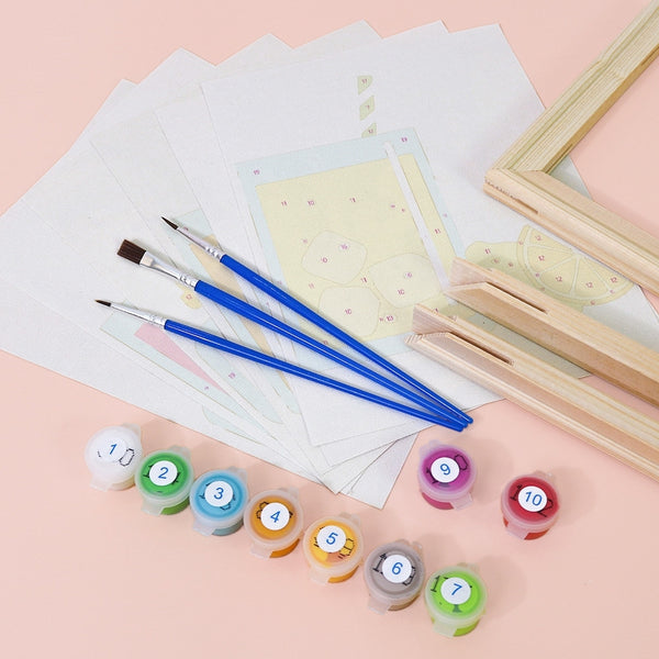 Paint by Numbers – 6 Canvas Set | Fruit Mason Jar Juices