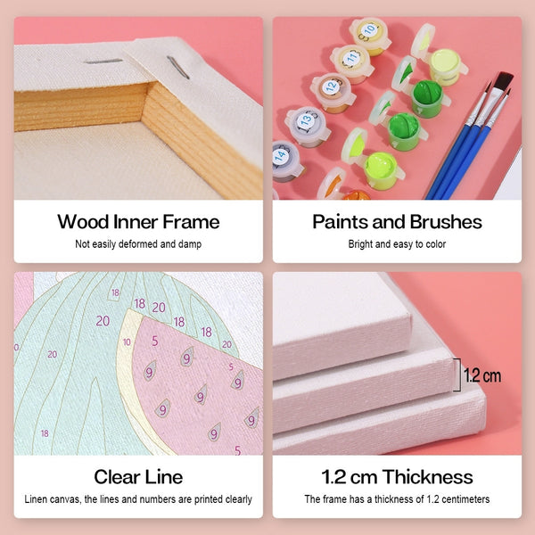 Paint by Numbers – 6 Canvas Set | Fruit Mason Jar Juices