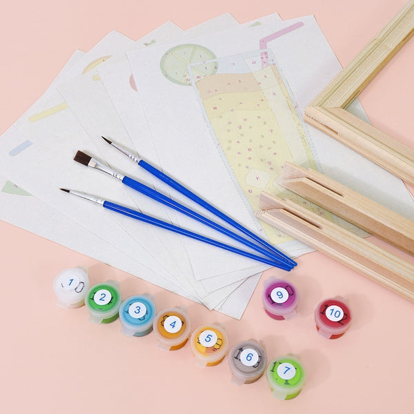 Paint by Numbers – 6 Canvas Set | Sparkling Fruit Drinks